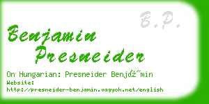 benjamin presneider business card